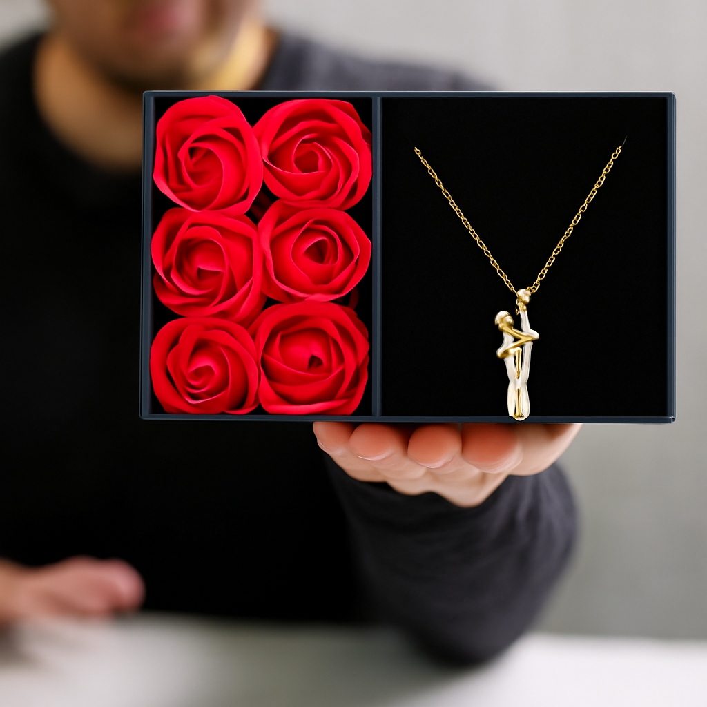 Hug Necklace + Rose Gift Box by Reuniq™