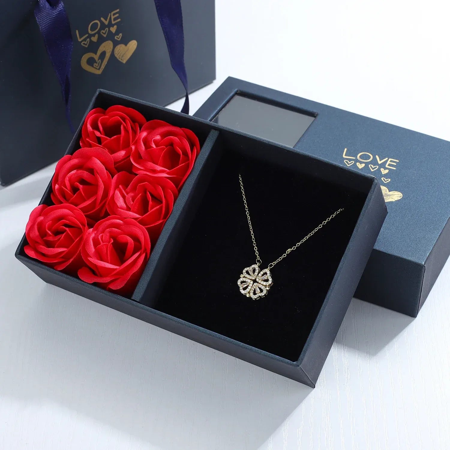 Clover Necklace + Rose Gift Box by Reuniq™